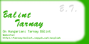 balint tarnay business card